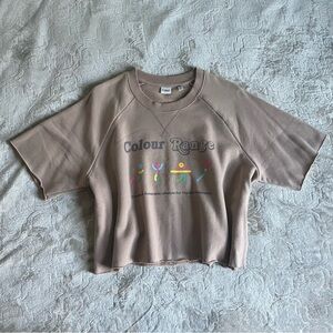 Colour Range Boxy Crop Crewneck Fleece Size Medium